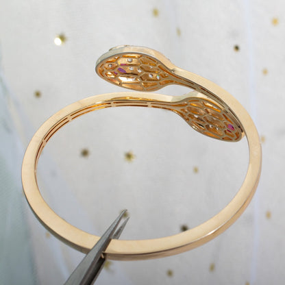 [ECHO ]SERPENTI BRACELET PINK GOLD DIAMOND DOUBLE SNAKE