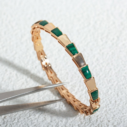 [ECHO ]SERPENTI BRACELET PINK GOLD MALACHITE