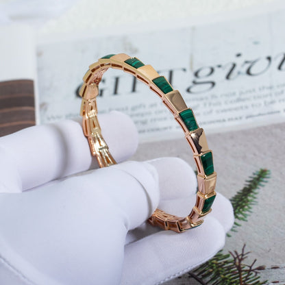 [ECHO ]SERPENTI BRACELET PINK GOLD MALACHITE