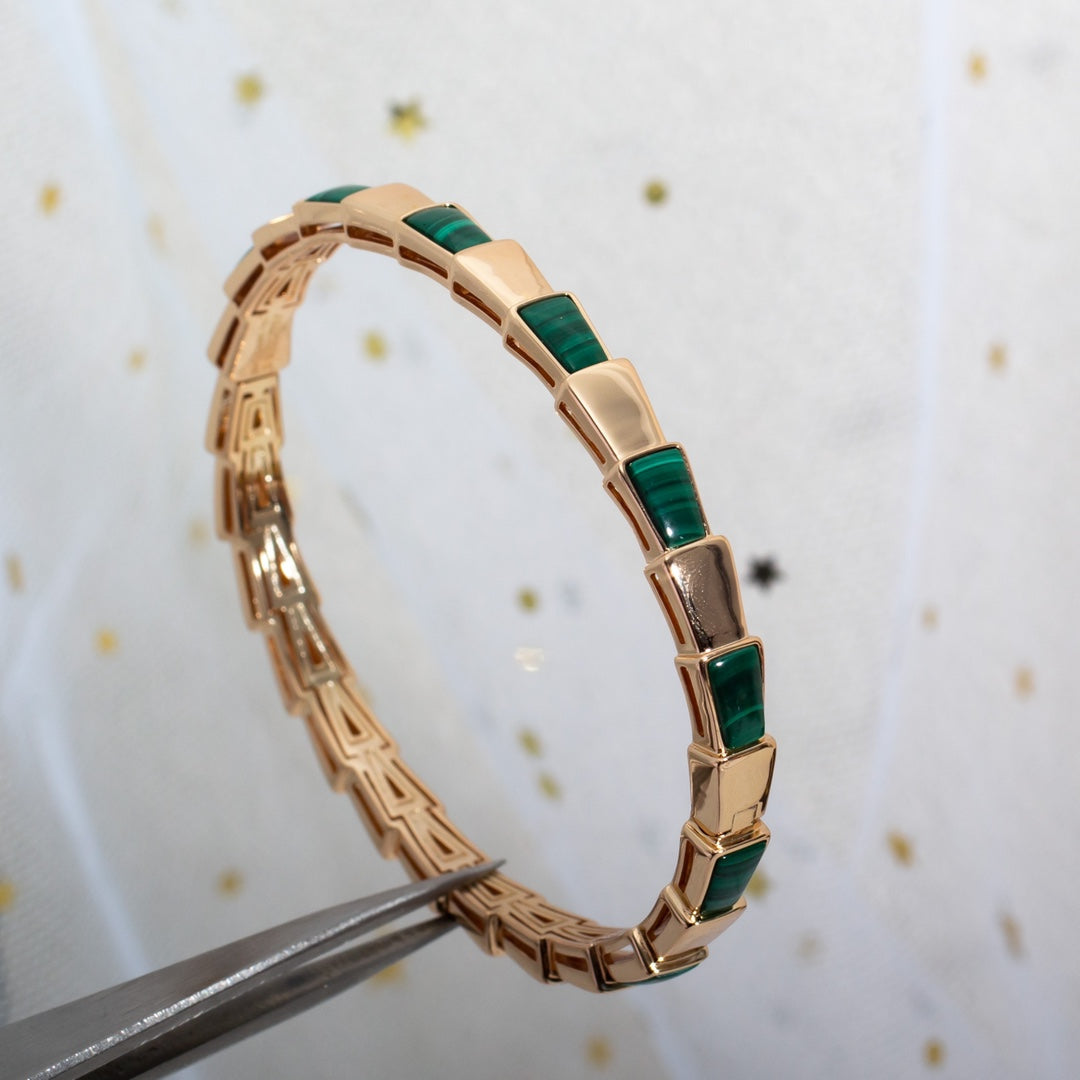 [ECHO ]SERPENTI BRACELET PINK GOLD MALACHITE