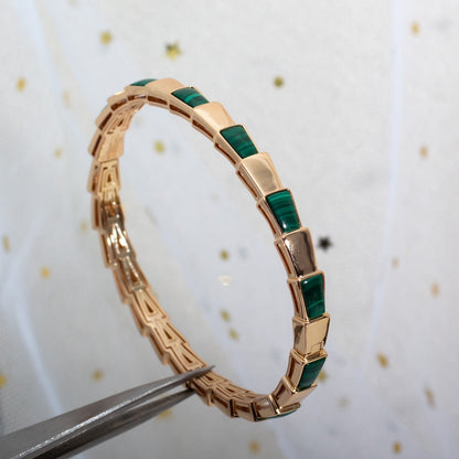 [ECHO ]SERPENTI BRACELET PINK GOLD MALACHITE