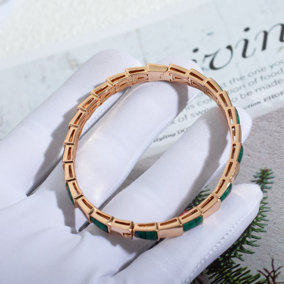 [ECHO ]SERPENTI BRACELET PINK GOLD MALACHITE