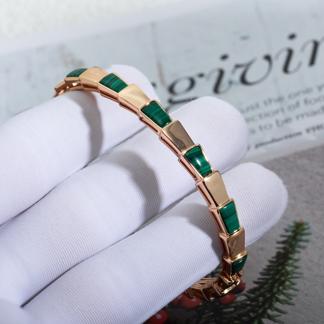 [ECHO ]SERPENTI BRACELET PINK GOLD MALACHITE