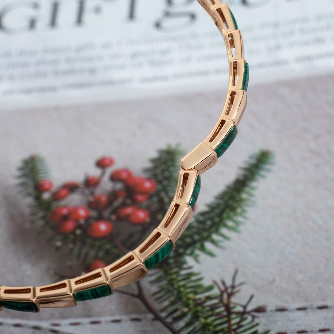[ECHO ]SERPENTI BRACELET PINK GOLD MALACHITE