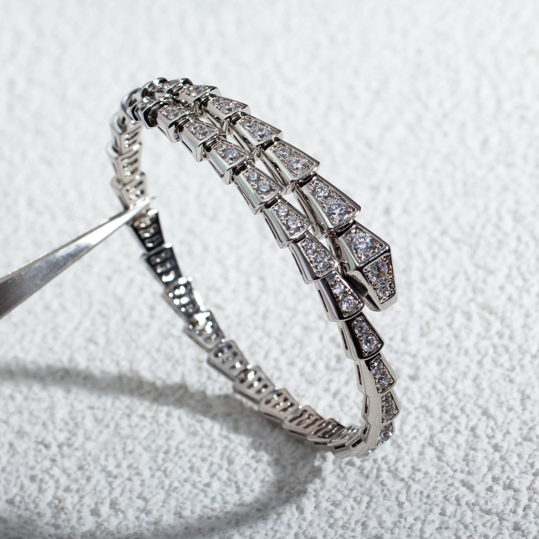 [ECHO ]SERPENTI BRACELET 6MM SILVER DIAMOND