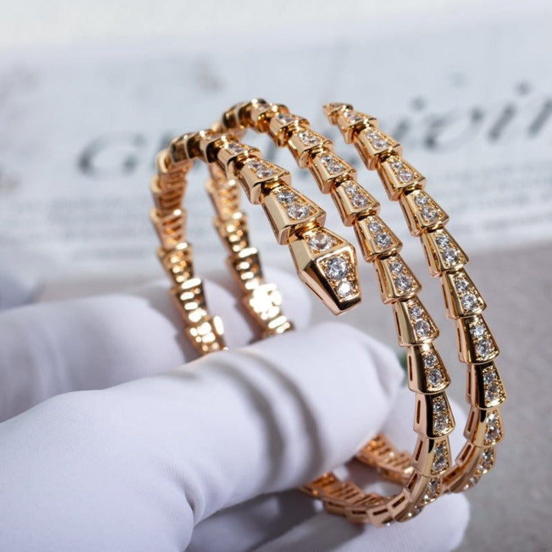 [ECHO ]SERPENTI BRACELET PINK GOLD DIAMOND DOUBLE ROW