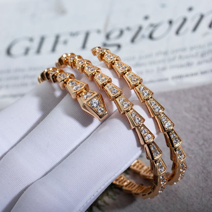 [ECHO ]SERPENTI BRACELET PINK GOLD DIAMOND DOUBLE ROW