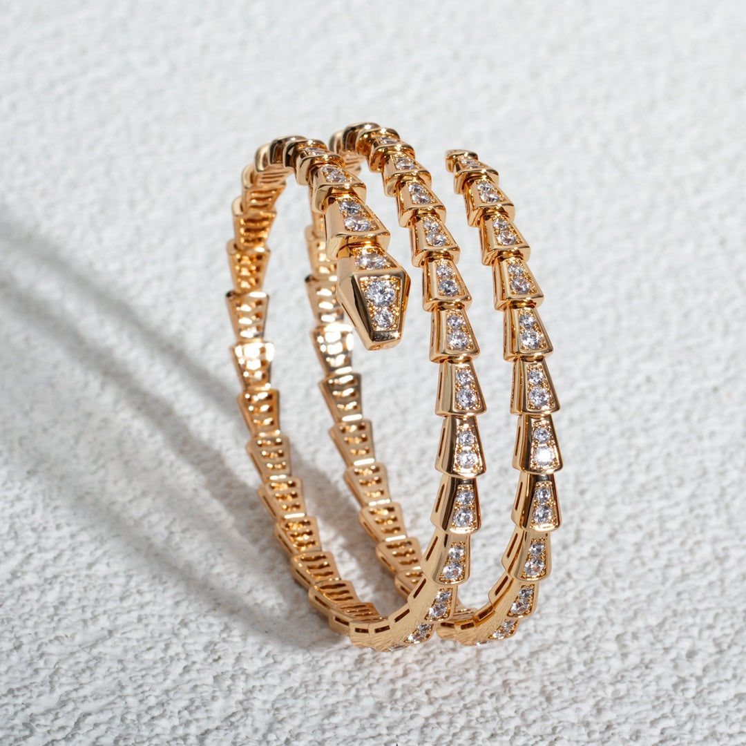 [ECHO ]SERPENTI BRACELET PINK GOLD DIAMOND DOUBLE ROW