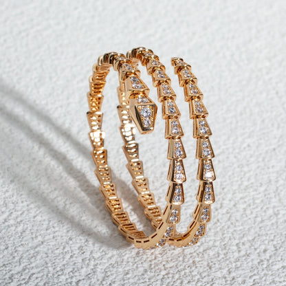 [ECHO ]SERPENTI BRACELET PINK GOLD DIAMOND DOUBLE ROW