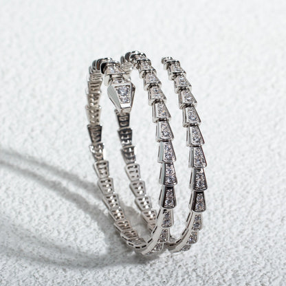 [ECHO ]SERPENTI BRACELET SILVER DIAMOND DOUBLE ROW