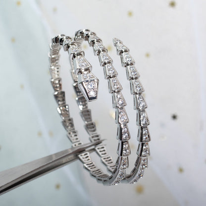 [ECHO ]SERPENTI BRACELET SILVER DIAMOND DOUBLE ROW