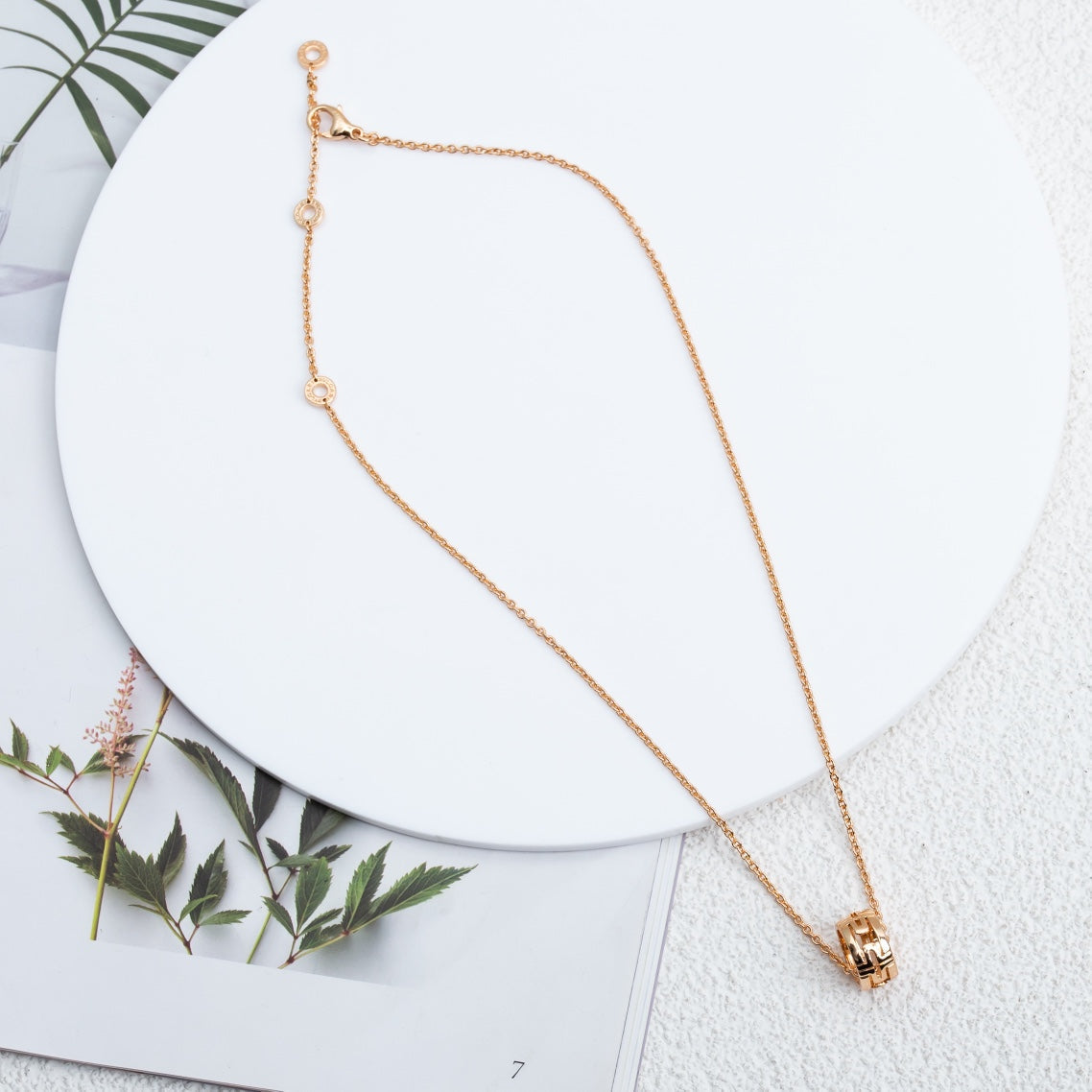 [ECHO ]PARENTESI NECKLACE PINK GOLD