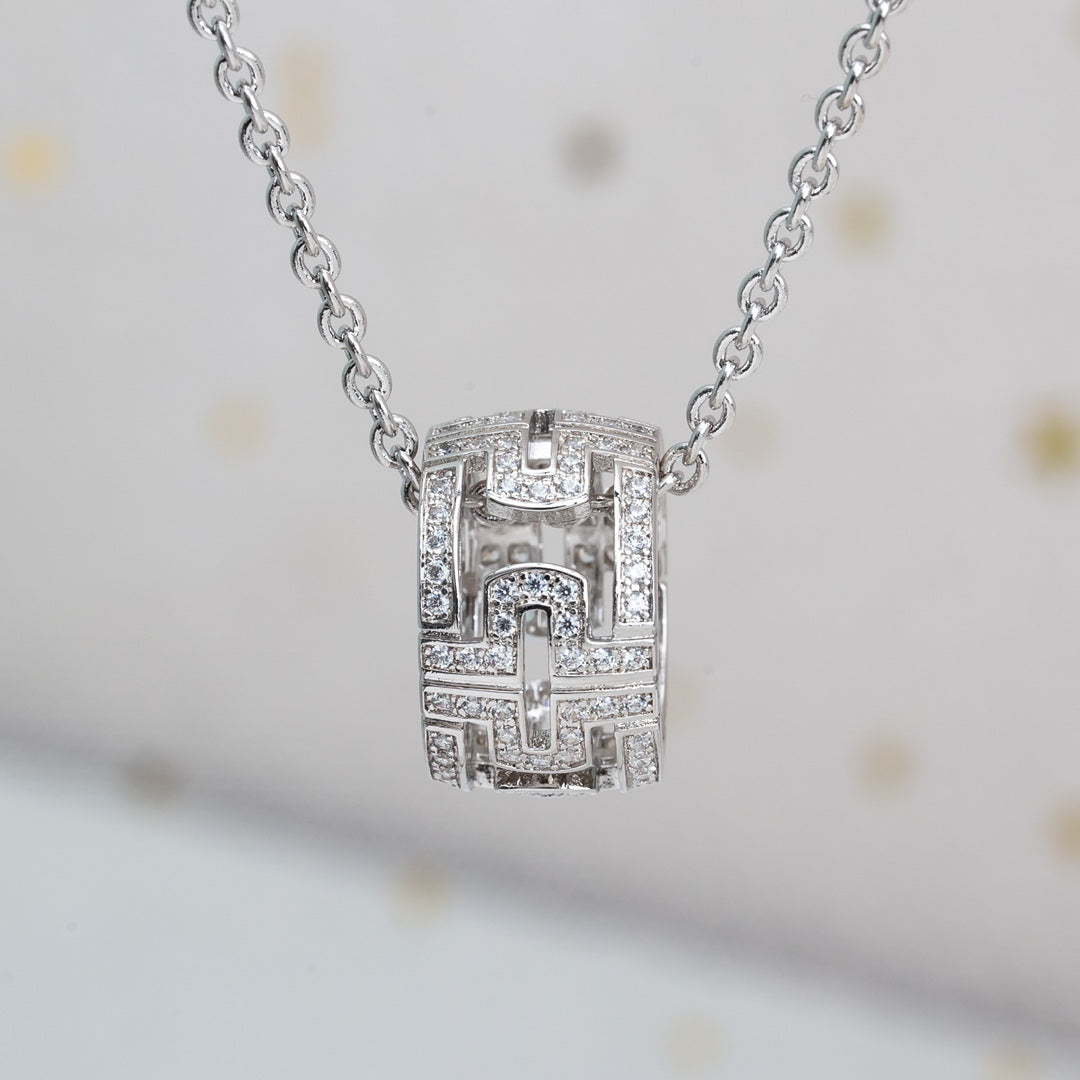 [ECHO ]PARENTESI NECKLACE SILVER DIAMOND