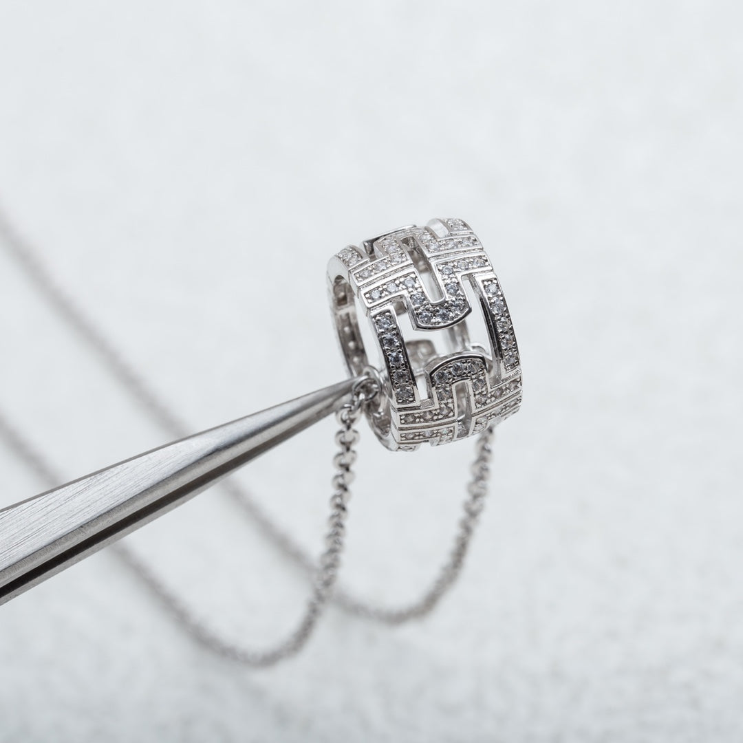 [ECHO ]PARENTESI NECKLACE SILVER DIAMOND