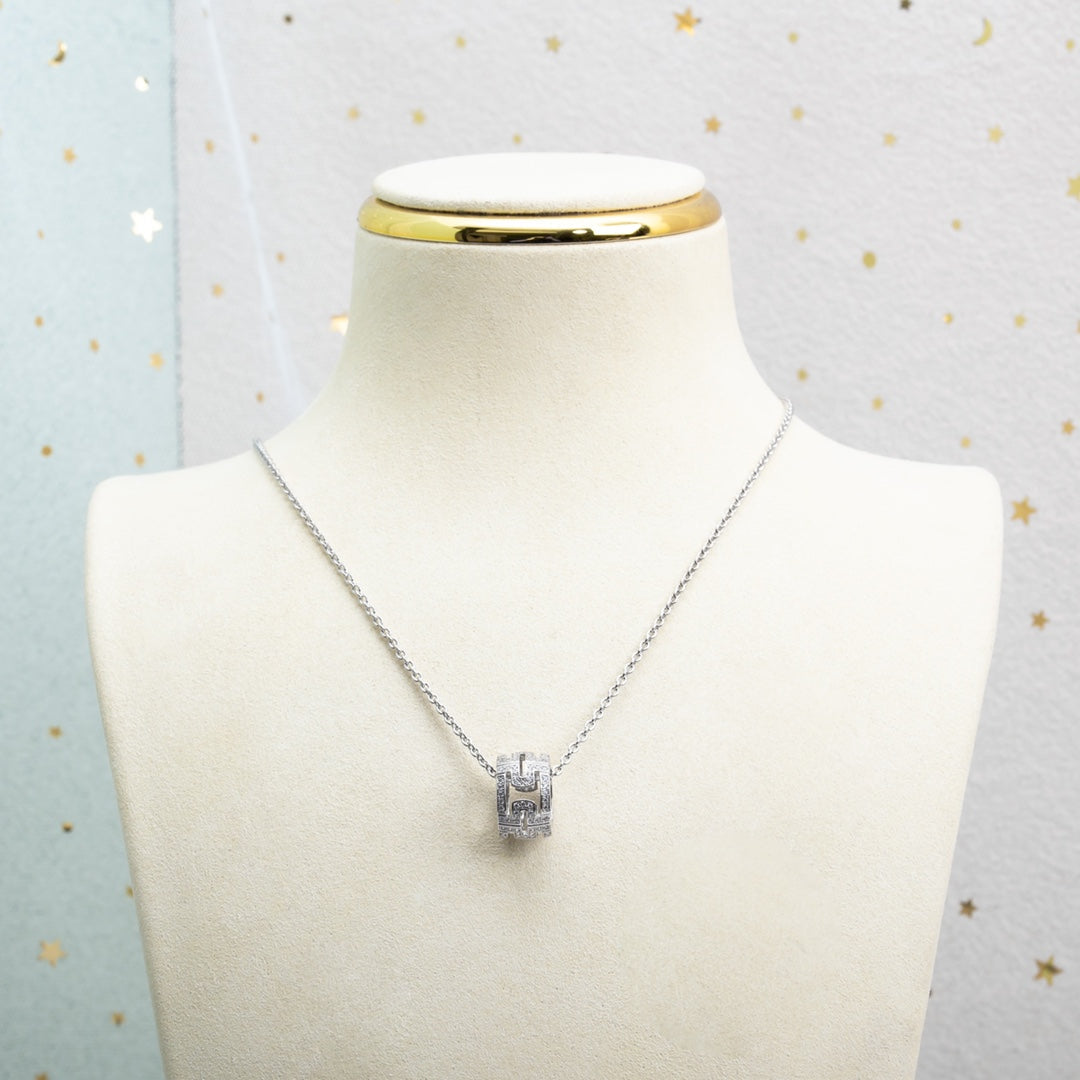 [ECHO ]PARENTESI NECKLACE SILVER DIAMOND