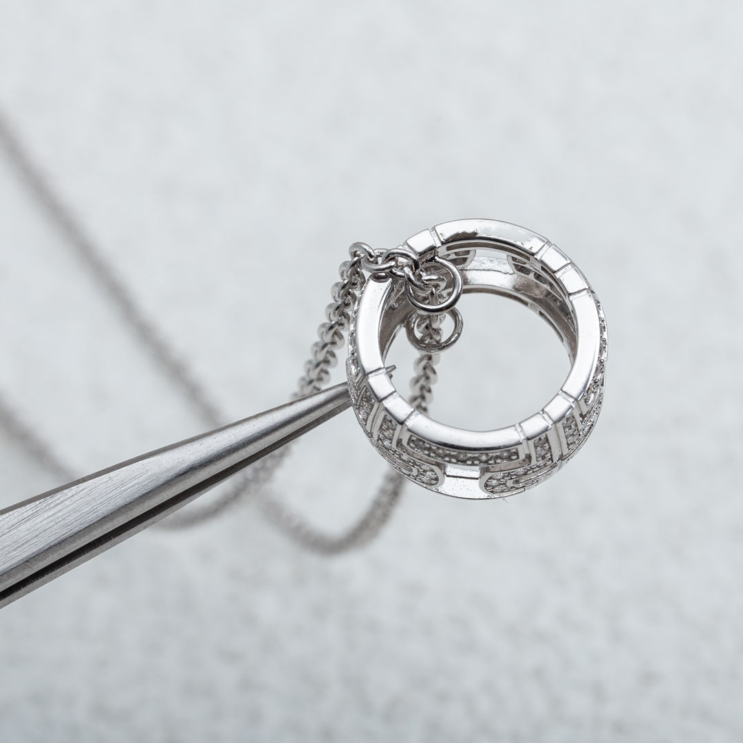 [ECHO ]PARENTESI NECKLACE SILVER DIAMOND
