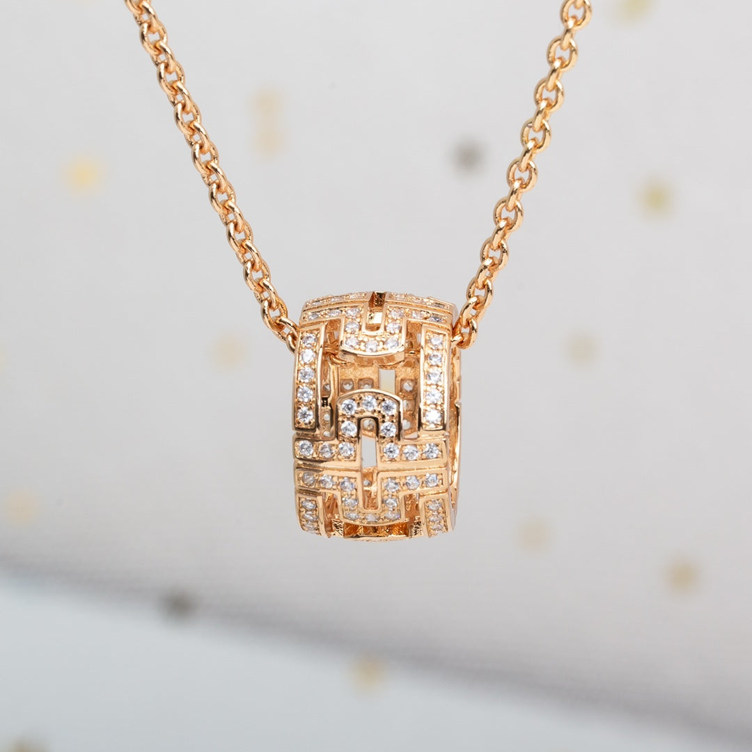 [ECHO ]PARENTESI NECKLACE PINK GOLD DIAMOND