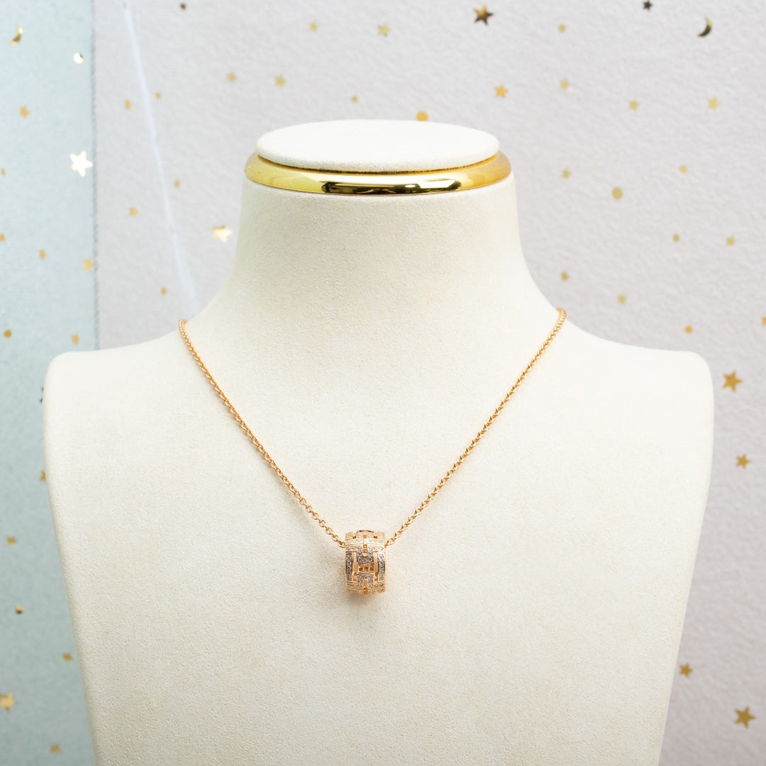 [ECHO ]PARENTESI NECKLACE PINK GOLD DIAMOND