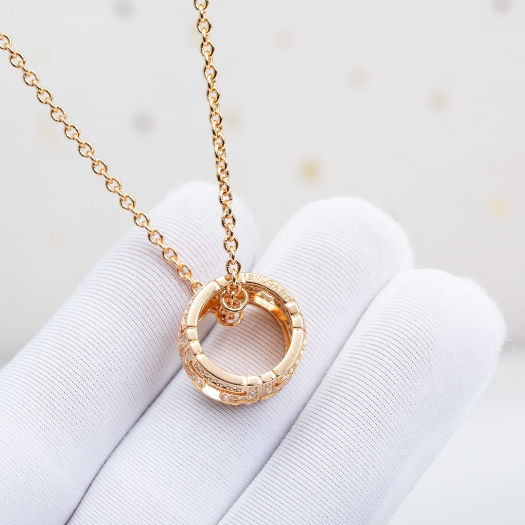 [ECHO ]PARENTESI NECKLACE PINK GOLD DIAMOND