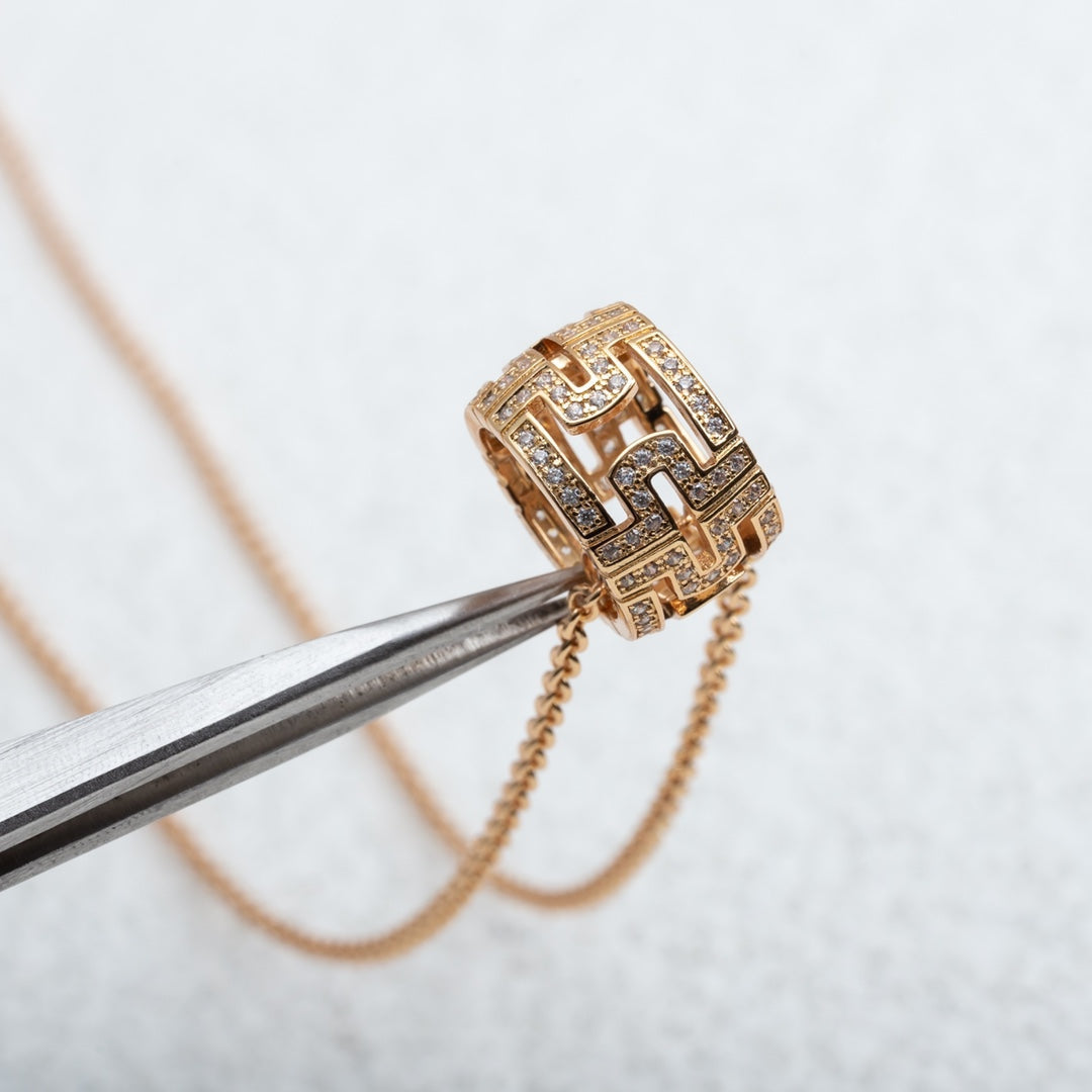 [ECHO ]PARENTESI NECKLACE PINK GOLD DIAMOND