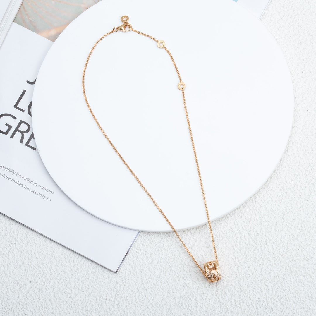 [ECHO ]PARENTESI NECKLACE PINK GOLD DIAMOND