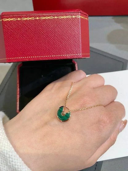[ECHO ]AMULETTE ROSE GOLD MALACHITE NECKLACE