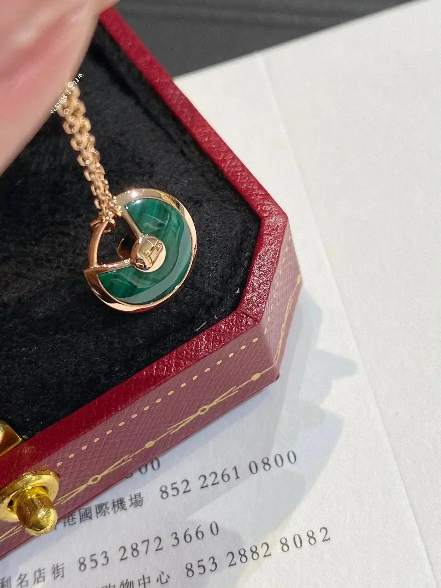 [ECHO ]AMULETTE ROSE GOLD MALACHITE NECKLACE