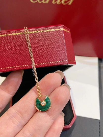 [ECHO ]AMULETTE ROSE GOLD MALACHITE NECKLACE