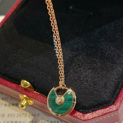 [ECHO ]AMULETTE ROSE GOLD MALACHITE NECKLACE