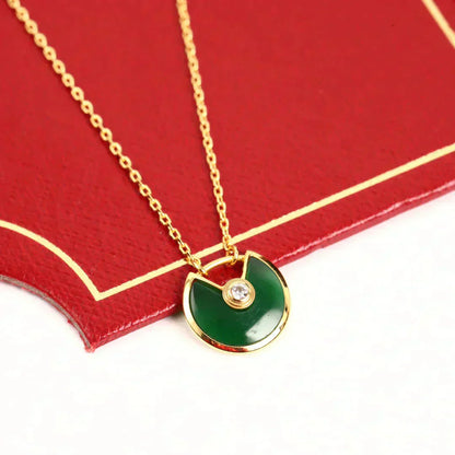 [ECHO ]AMULETTE GOLD MALACHITE NECKLACE