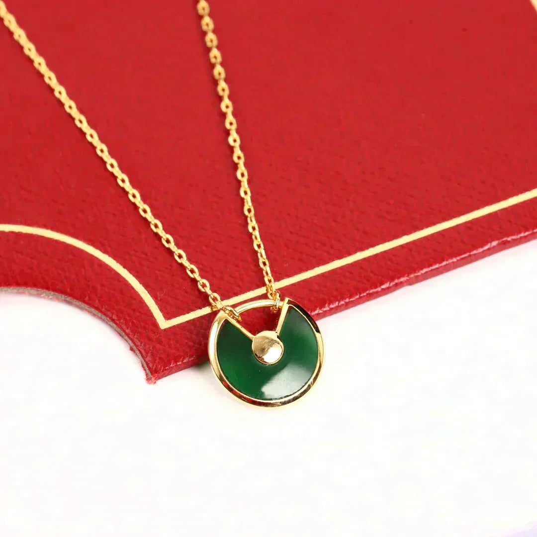 [ECHO ]AMULETTE GOLD MALACHITE NECKLACE