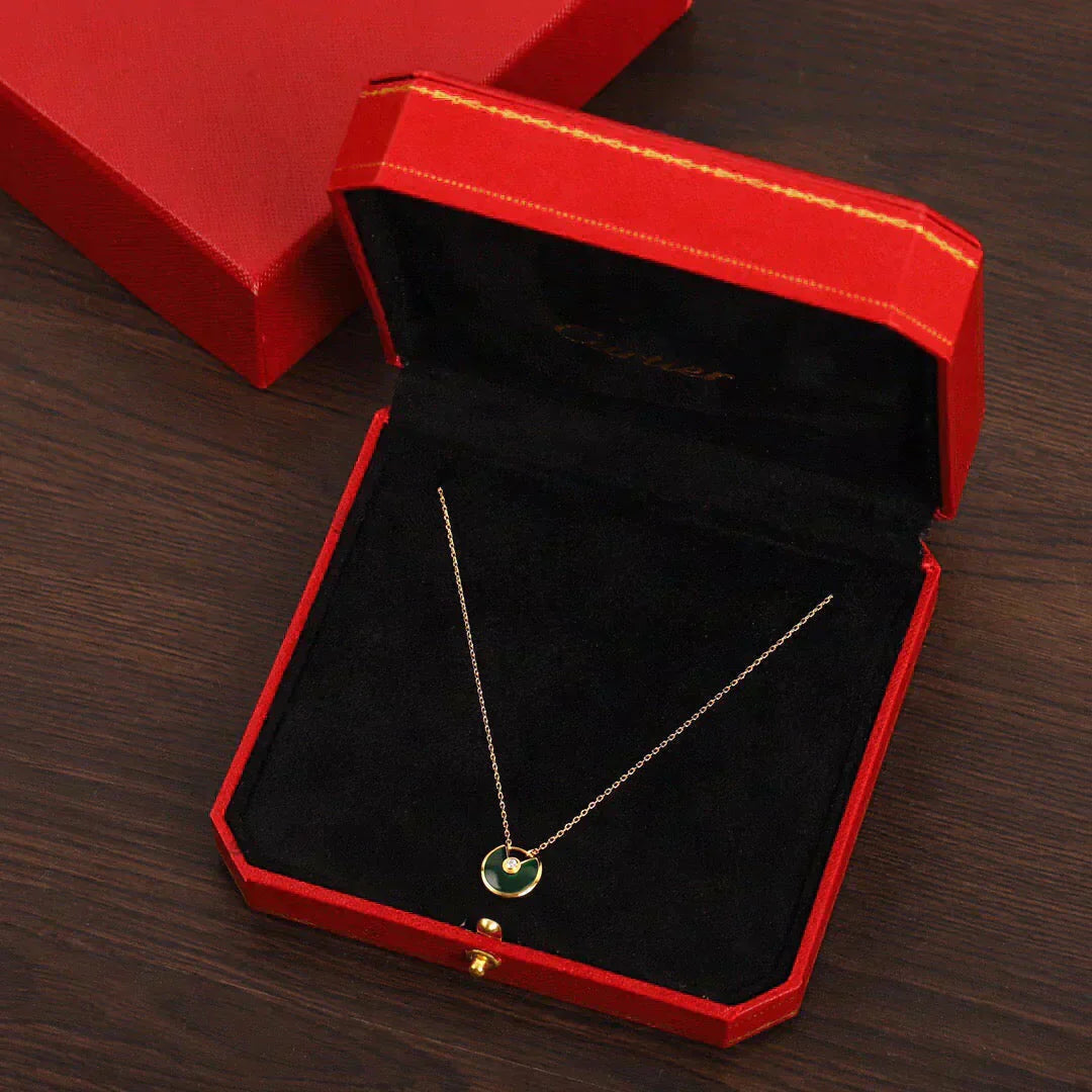 [ECHO ]AMULETTE GOLD MALACHITE NECKLACE
