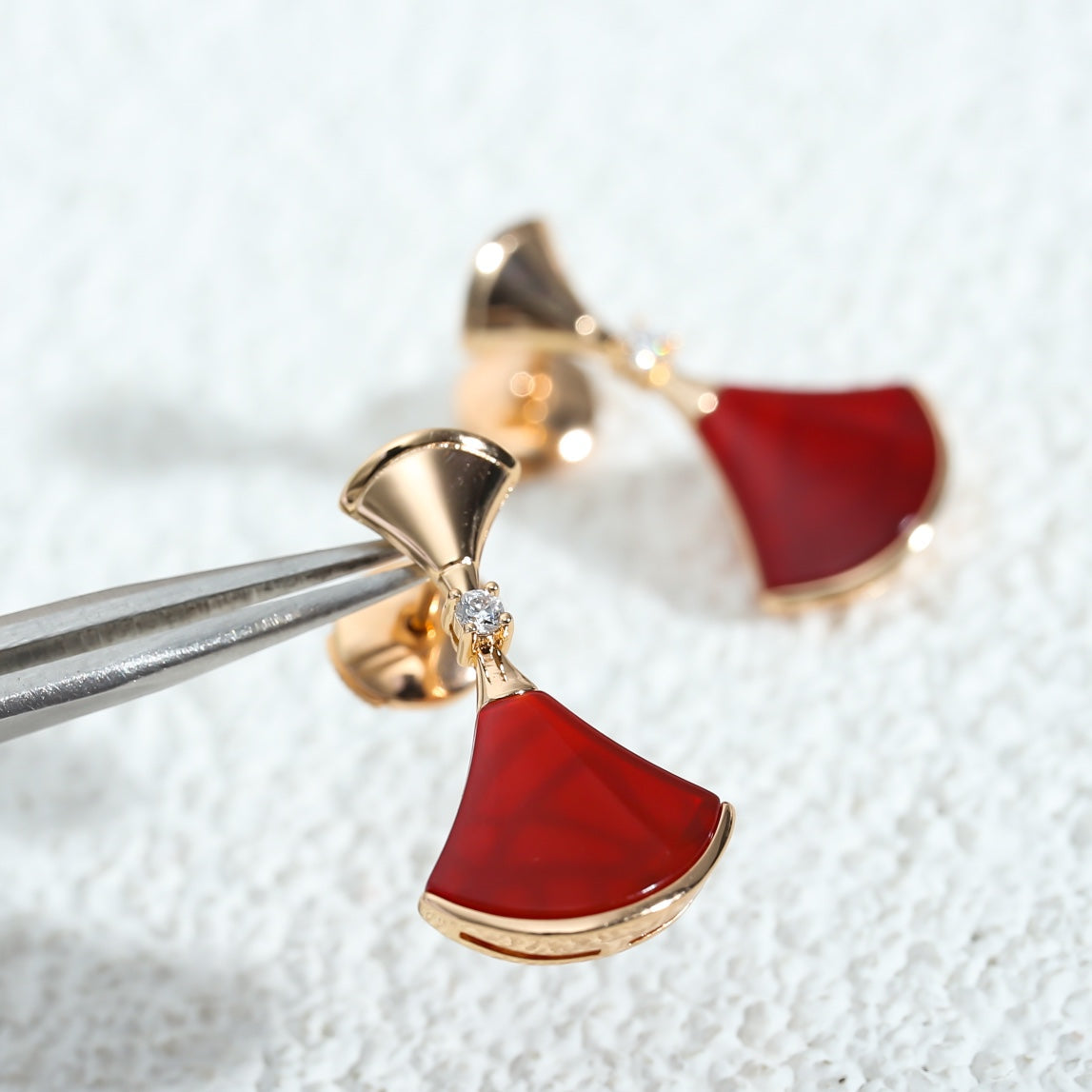[ECHO ]DREAM Carnelian PINK GOLD EARRINGS