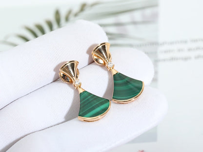 [ECHO ]DREAM MALACHITE PINK GOLD EARRINGS