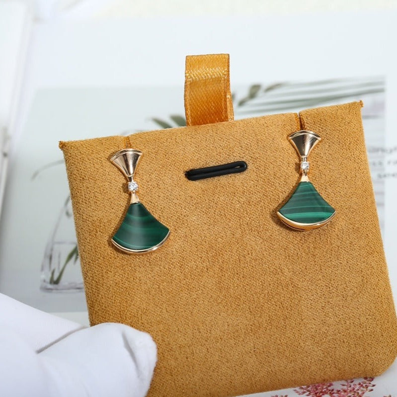 [ECHO ]DREAM MALACHITE PINK GOLD EARRINGS