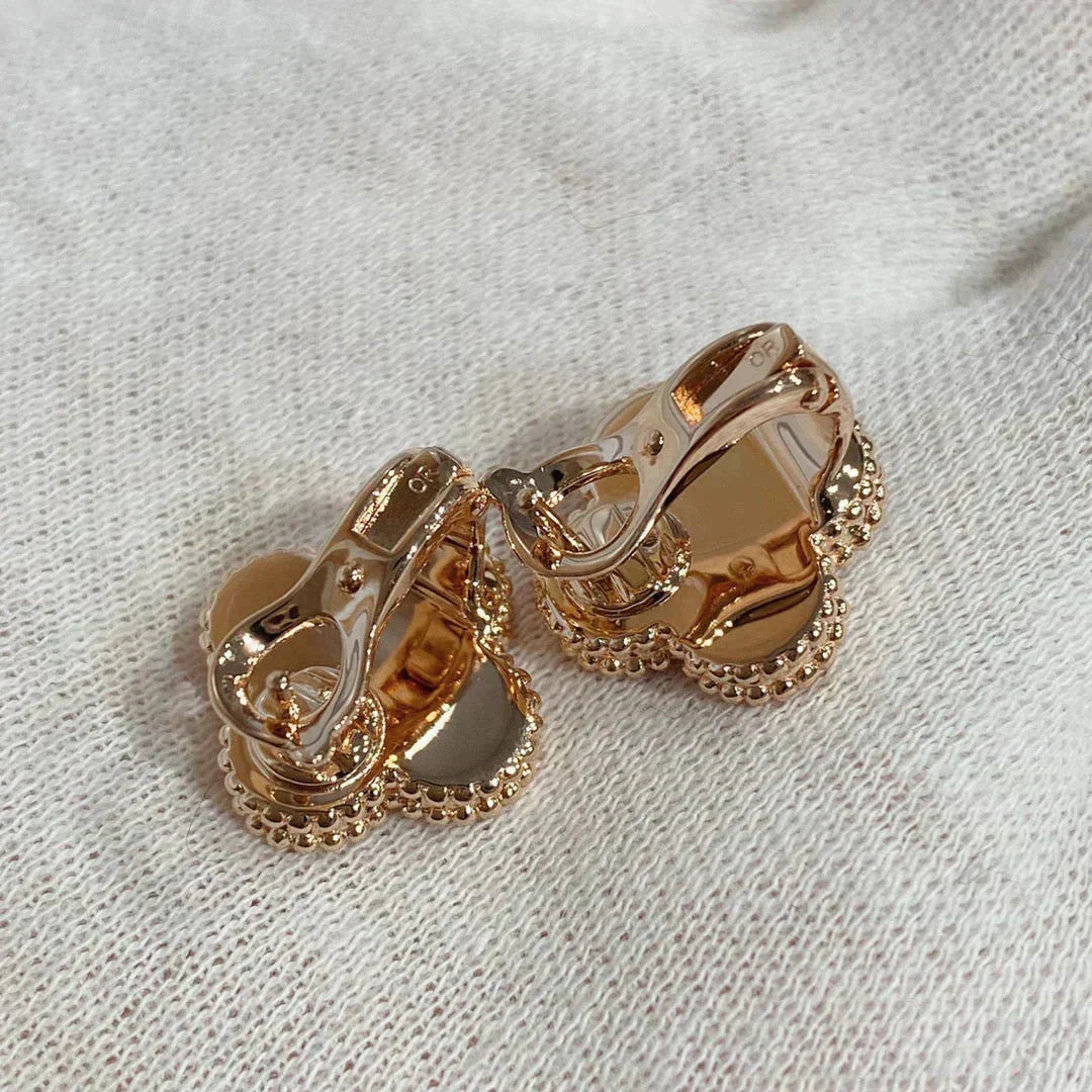 [ECHO ]CLOVER MEDIUM 1 MOTIFS CARNELIAN  DIAMOND earrings