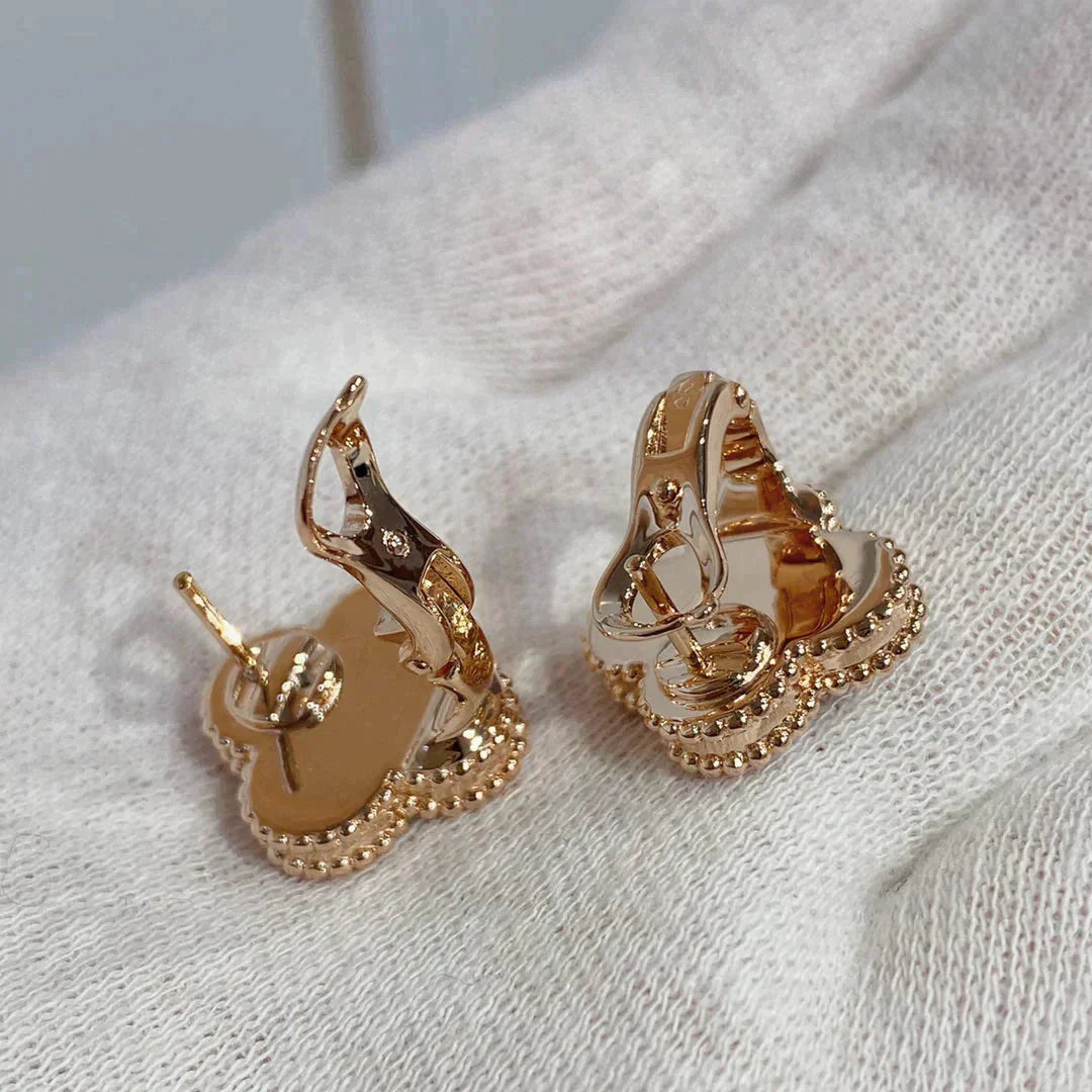 [ECHO ]CLOVER MEDIUM 1 MOTIFS CARNELIAN  DIAMOND earrings