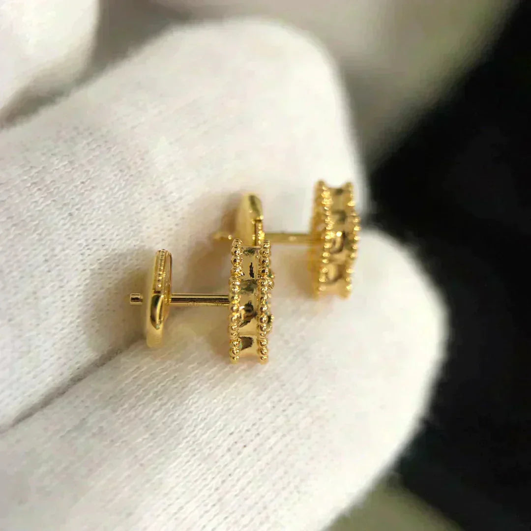 [ECHO ]CLOVER MINI 9.5MM MALACHITE  EARRINGS