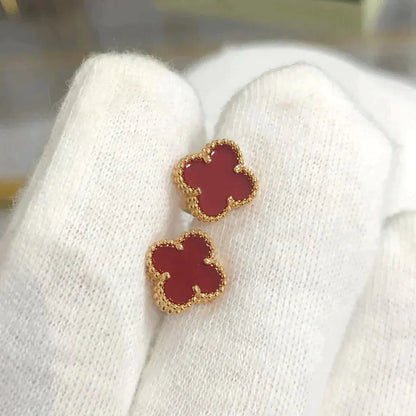 [ECHO ]CLOVER MINI 9.5MM CARNELIAN EARRINGS