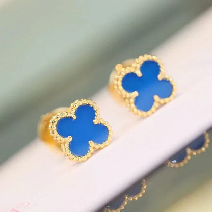 [ECHO ]CLOVER MINI 9.5MM TURQUOISE EARRINGS