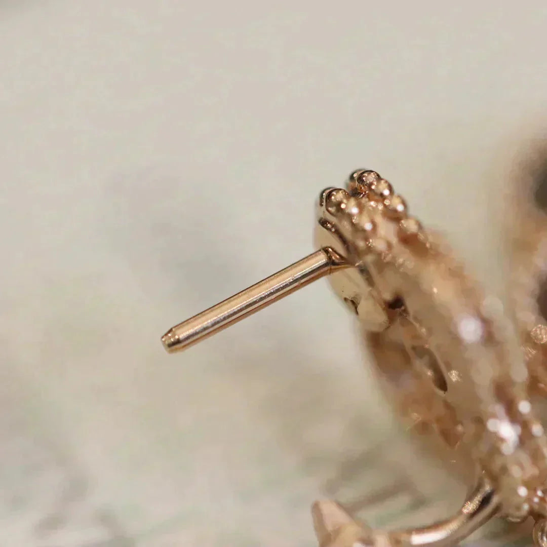 [ECHO ]CLOVER MEDIUM 1 MOTIFS FUll DIAMOND EARRINGS