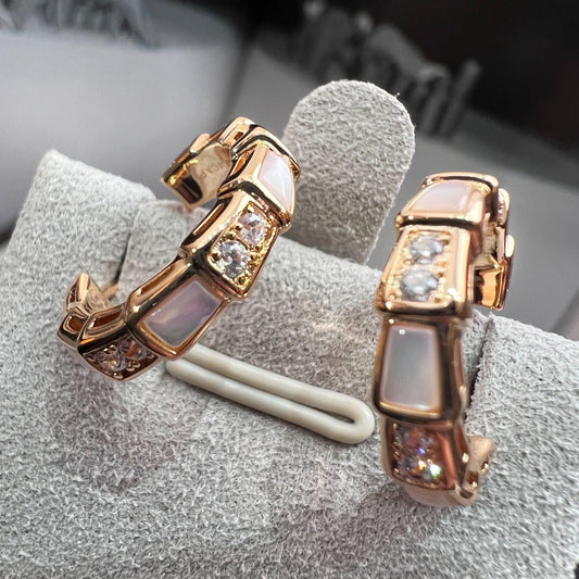 [ECHO ]SERPENTI MOP PINK GOLD EARRINGS