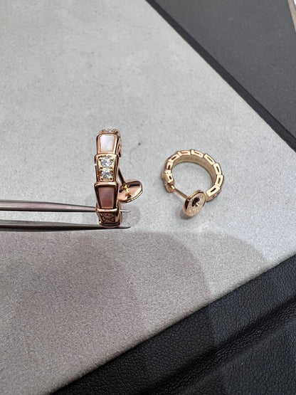 [ECHO ]SERPENTI MOP PINK GOLD EARRINGS