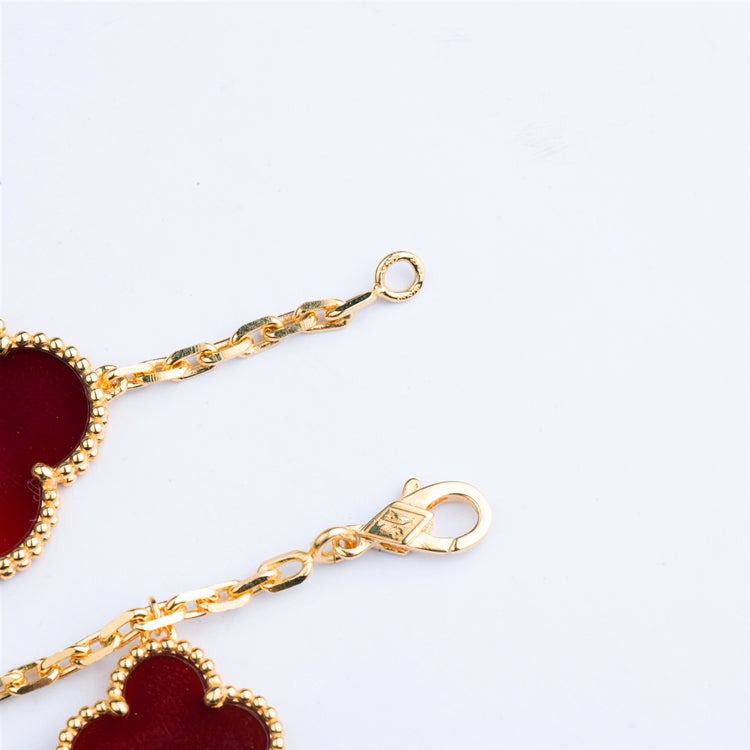 [ECHO ]CLOVER BRACELET 5 MOTIFS CARNELIAN TIGER EYE
