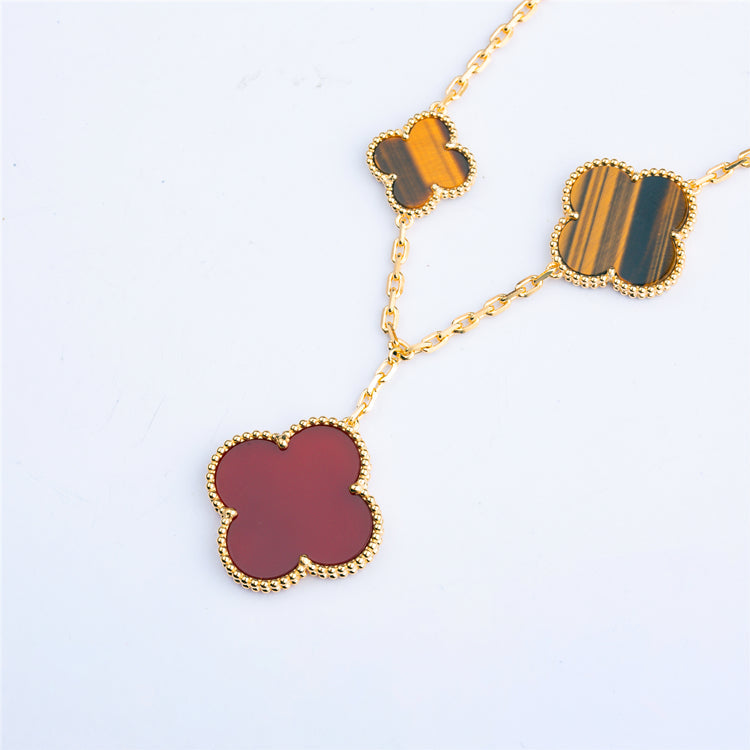 [ECHO ]CLOVER BRACELET 5 MOTIFS CARNELIAN TIGER EYE