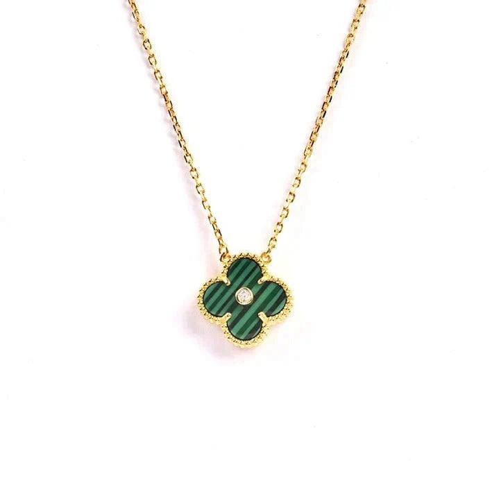 [ECHO ]CLOVER 15MM DIAMOND TURQUOISE NECKLACE