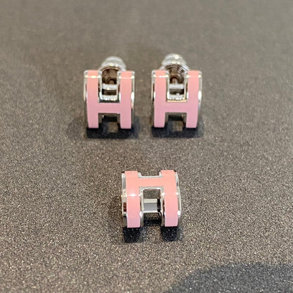 [ECHO ]MINI POP H SILVER EARRINGS PINK