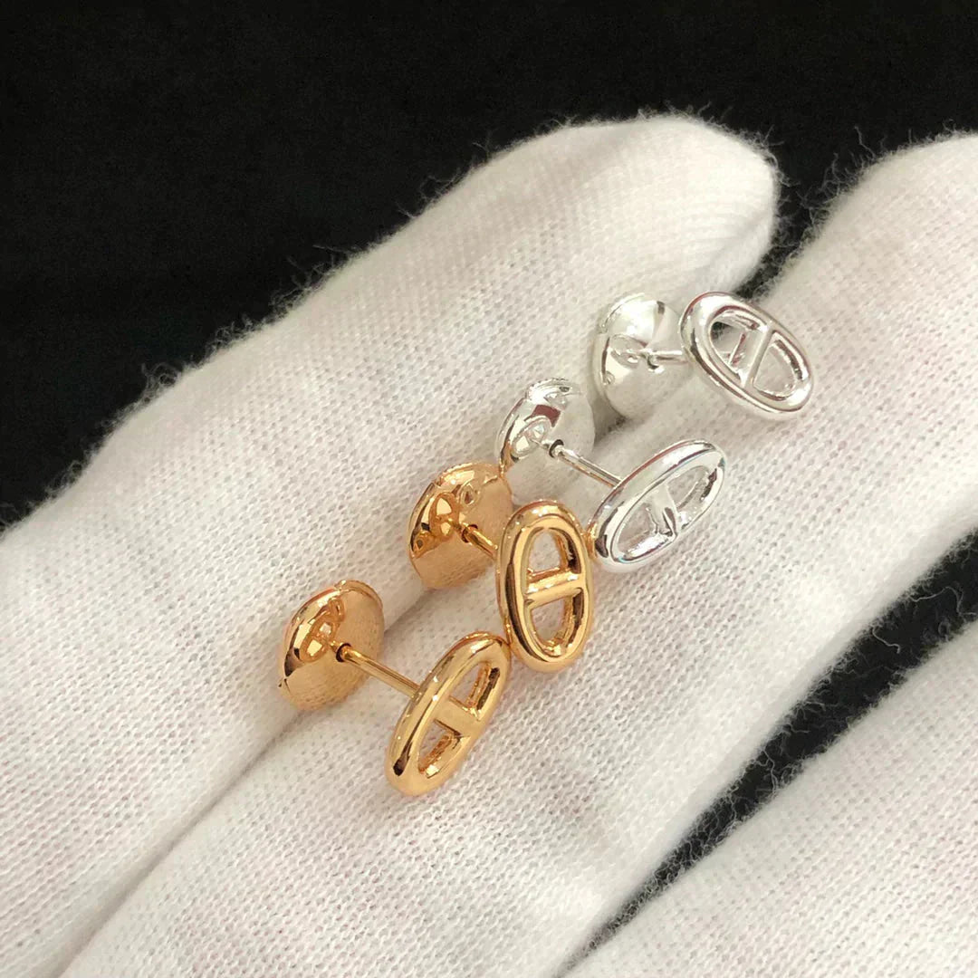 [ECHO ]CHAINE SMALL EARRINGS GOLD AND SILVER