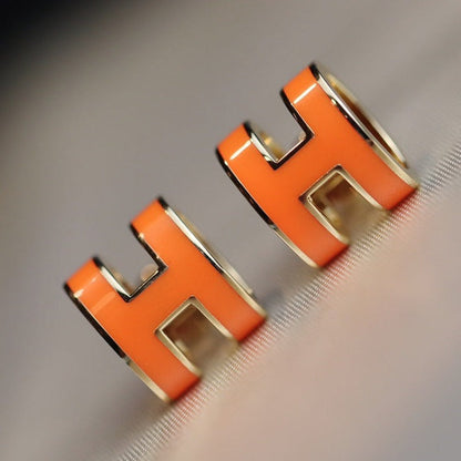 [ECHO ]MINI POP H EARRINGS ORANGE