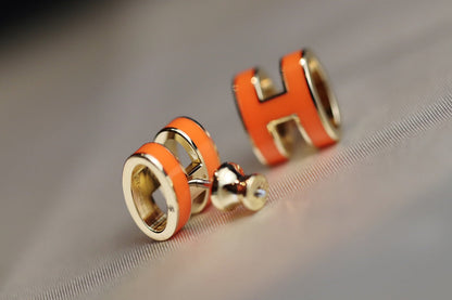 [ECHO ]MINI POP H EARRINGS ORANGE